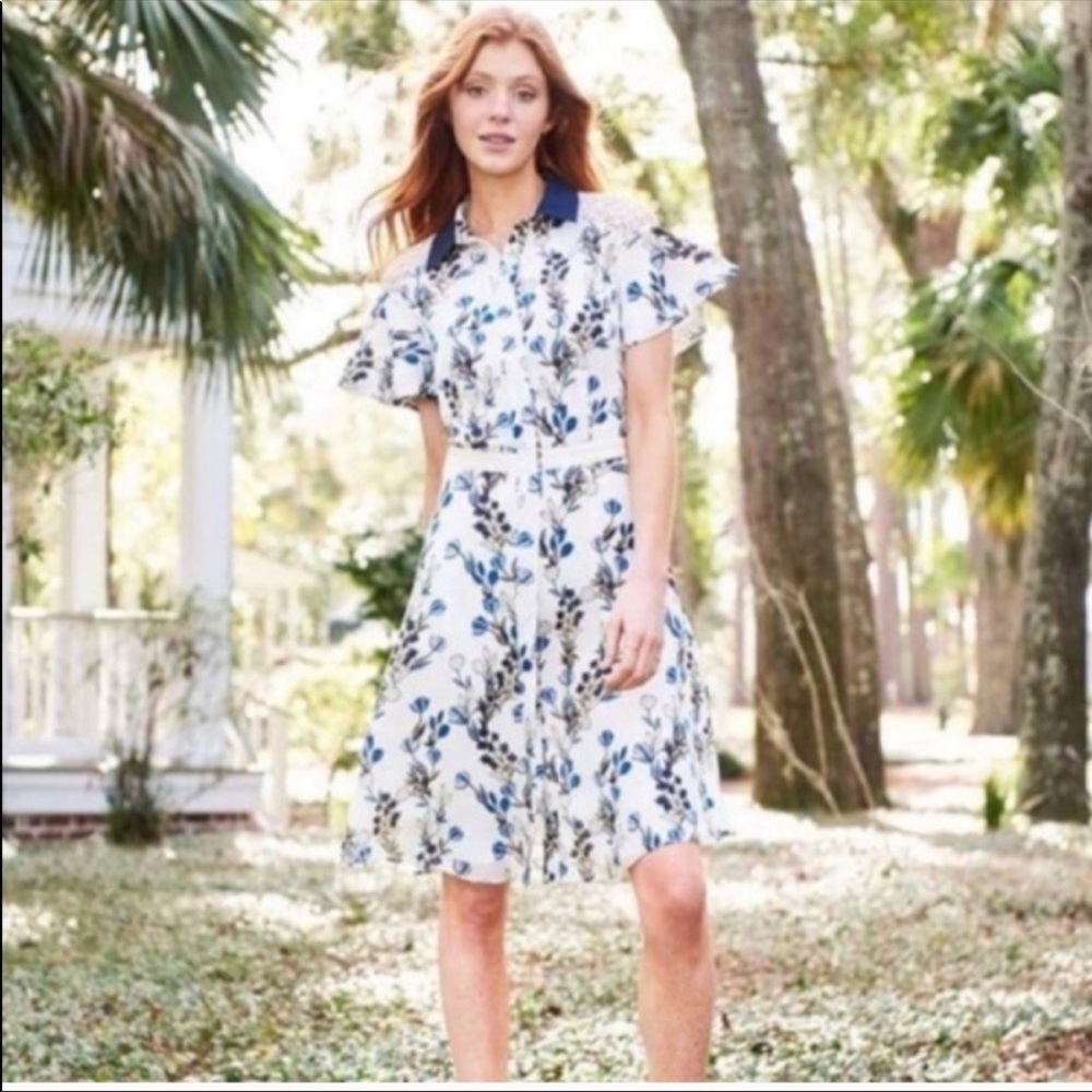 Draper James Floral Cloister Silk Dress Size 6